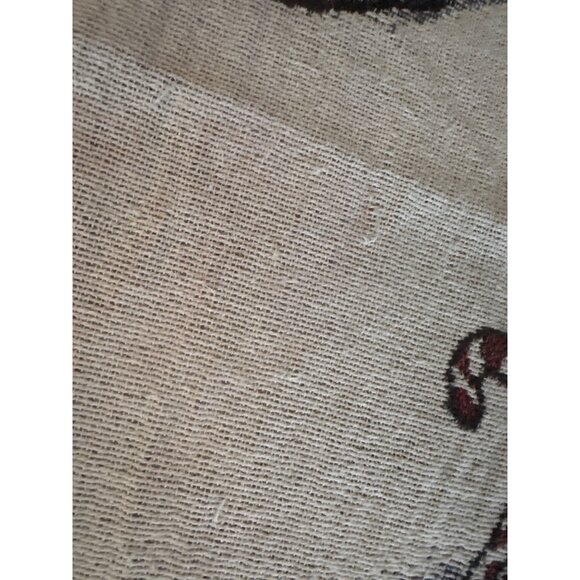 Sandra Gore Evans Woven Tapestry Throw Blanket Snowman & Cat Design 50"x60" Cott - Picture 3 of 4